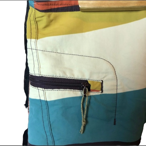 Patagonia Swim Trunks Mens 34 Stripes Blue White - Picture 5 of 6